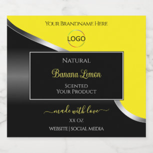 Yellow Black Wavy Silver with Logo Product Labels