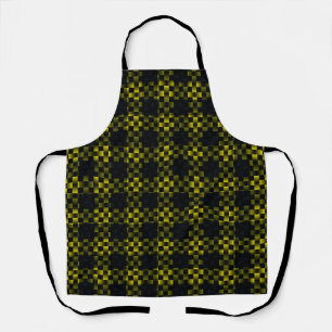 Yellow Black Weave Pattern Apron