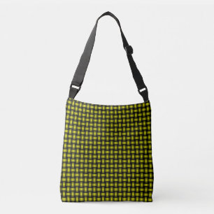 Yellow Black Weave Pattern Crossbody Bag
