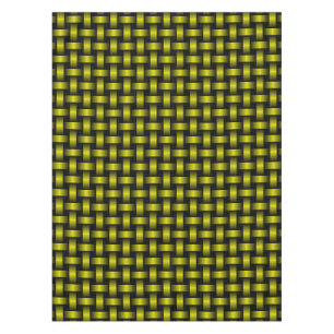 Yellow Black Weave Pattern Tablecloth