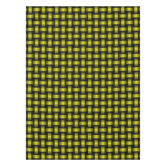 Yellow Black Weave Pattern Tablecloth (Front)