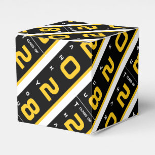 Yellow Black White Graduation Party Thank You  Favour Box