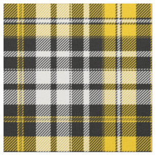 Yellow Black White Plaid Tartan Pattern Design Fabric