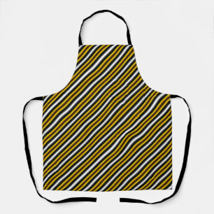 Yellow Black White Rainbow Stripes Apron