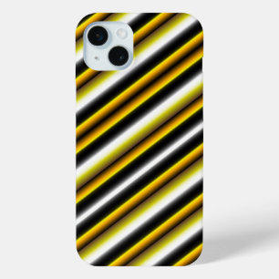 Yellow Black White Rainbow Stripes iPhone 15 Mini Case