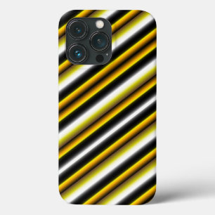 Yellow Black White Rainbow Stripes iPhone 13 Pro Case