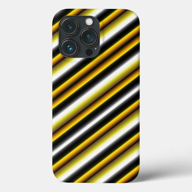 Yellow Black White Rainbow Stripes Case-Mate iPhone Case (Back)