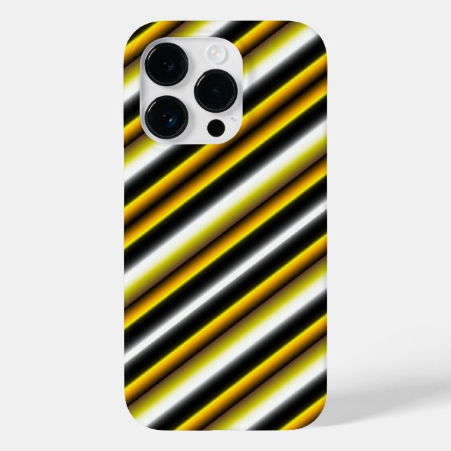 Yellow Black White Rainbow Stripes Case-Mate iPhone Case (Back)
