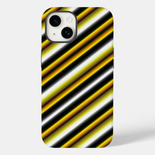 Yellow Black White Rainbow Stripes Case-Mate iPhone 14 Case