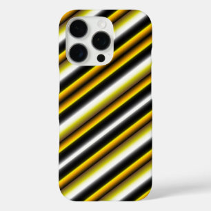 Yellow Black White Rainbow Stripes iPhone 16 Pro Case