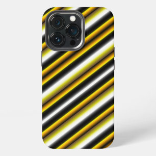 Yellow Black White Rainbow Stripes iPhone 13 Pro Case