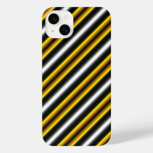 Yellow Black White Rainbow Stripes iPhone 14 Plus Case
