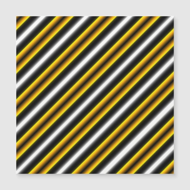 Yellow Black White Rainbow Stripes magnetic card (Front)