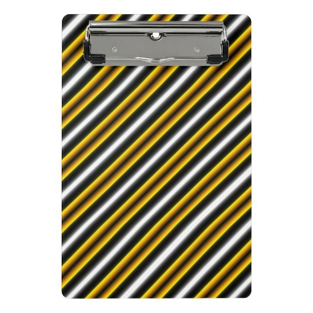 Yellow Black White Rainbow Stripes Mini Clipboard (Front)
