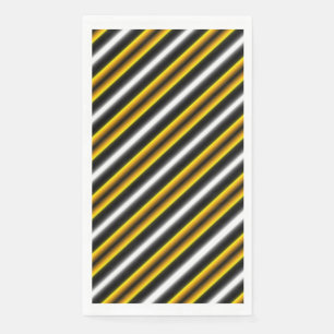 Yellow Black White Rainbow Stripes Napkin