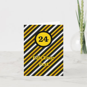 Yellow Black White Rainbow Stripes Note Card