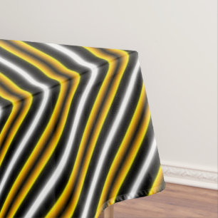 Yellow Black White Rainbow Stripes Tablecloth