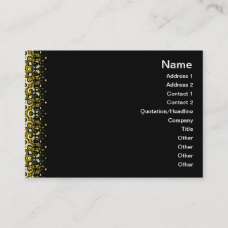 Yellow Black White Waves Small Business Card