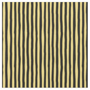 Yellow & Black Wonky Stripes Fabric