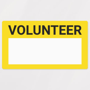 Yellow Blank Volunteer Badge