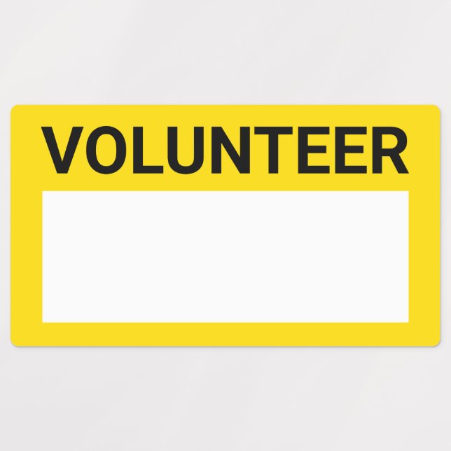 Yellow Blank Volunteer Badge (Design 1)