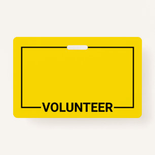 Yellow Blank Volunteer ID Badge
