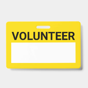 Yellow Blank Volunteer ID Badge