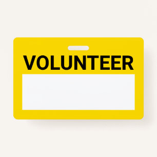 Yellow Blank Volunteer ID Badge