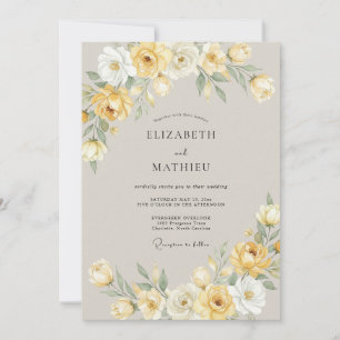 Yellow Blissful Spring Wedding Invitation
