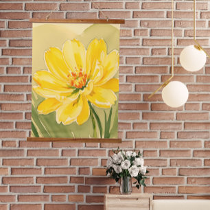 Yellow Blooming Flower design  Hanging Tapestry