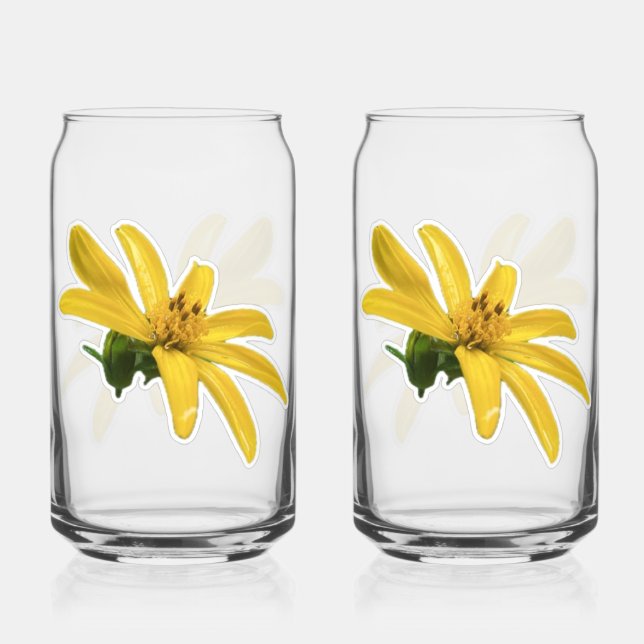 Yellow Blooms Can Glass (Front)