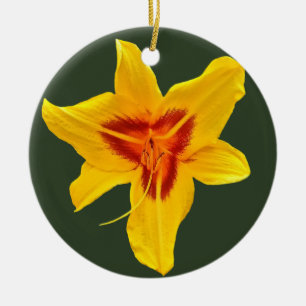 Yellow Blossom Photo Ceramic Tree Decoration