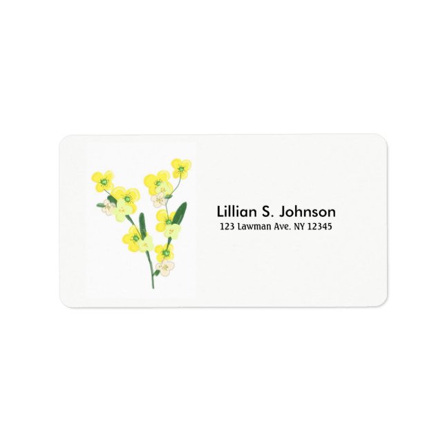 Yellow Blossom Stems Label (Front)