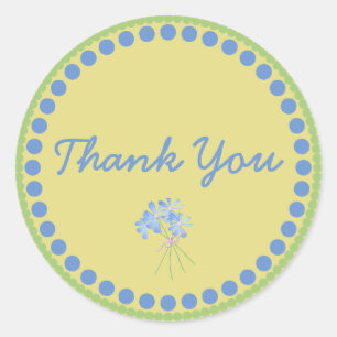 Yellow Blue and Green Thank You Sticker