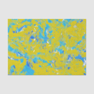 Yellow, Blue and White Swirls Tissue Paper