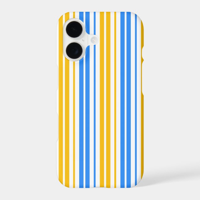 Yellow Blue and White Vertical Stripes Pattern  (Back)