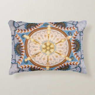 Yellow, blue, and yellow ceiling design decorative cushion