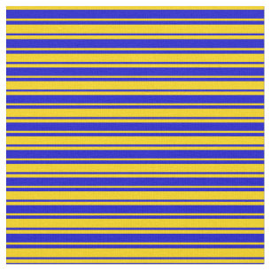 Yellow & Blue Coloured Stripes Fabric