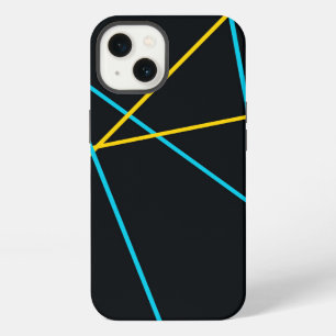 Yellow, Blue, cool, trendy, urban, modern lines iPhone 13 Case