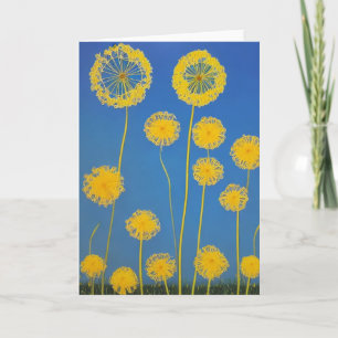 Yellow & Blue Dandelion  Card