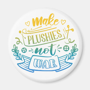 Yellow Blue Gradient Peace Quote for Plush Makers Magnet