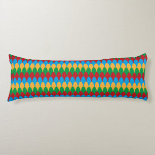 Yellow Blue Green & Red Geometric Scallops Body Cushion