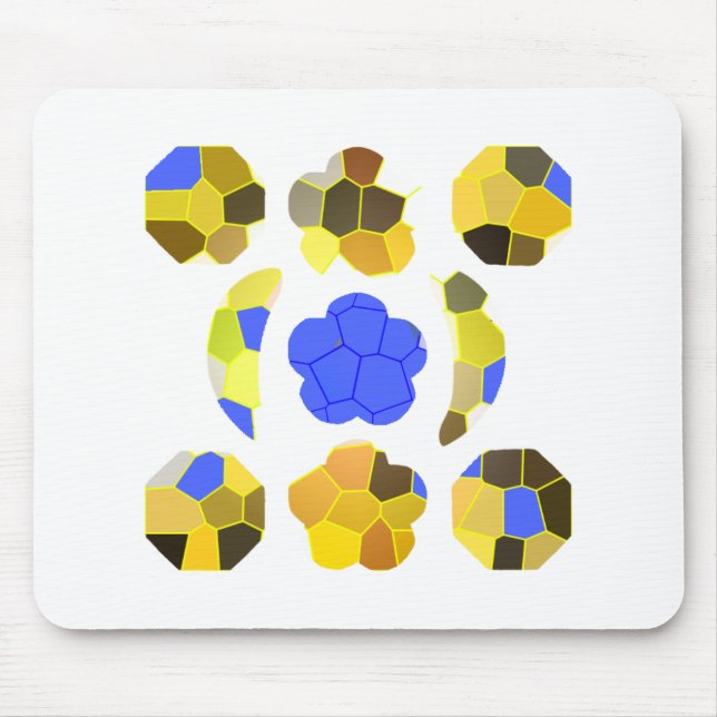 Yellow Blue Illustration Fancy shapes Mouse Pad (Front)