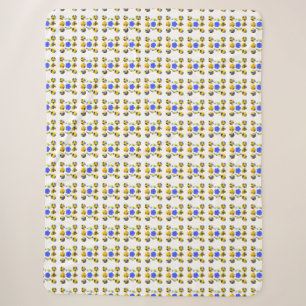 Yellow Blue Illustration Fancy shapes Sherpa Blanket