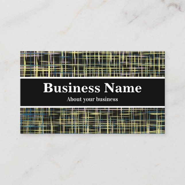 Yellow & Blue Modern Abstract Business Card (Front)
