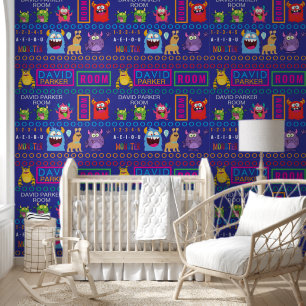 Yellow blue Monster Kids' Rooms Child Name Wallpaper