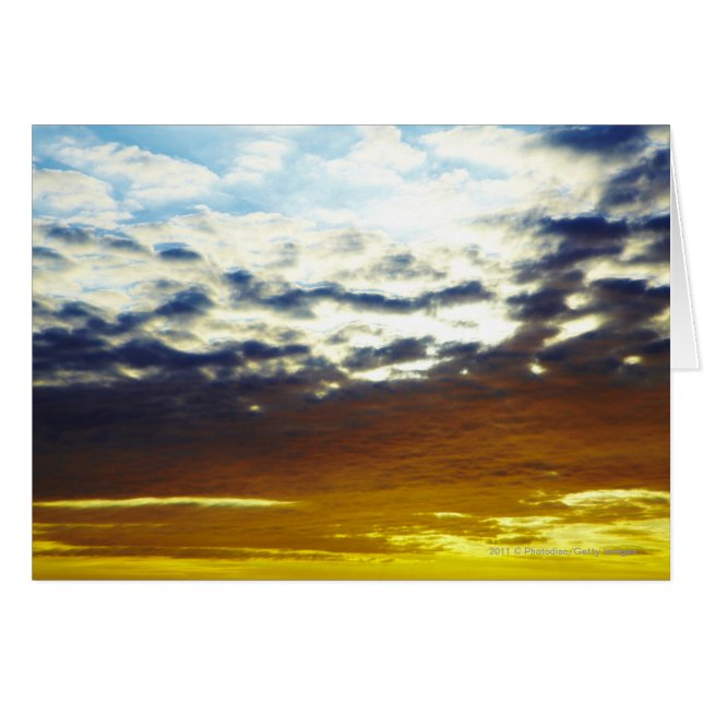 Yellow Blue Moody Sunset with Clouds (Front Horizontal)