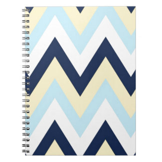 Yellow Blue & Navy Chevron Spiral Notebook