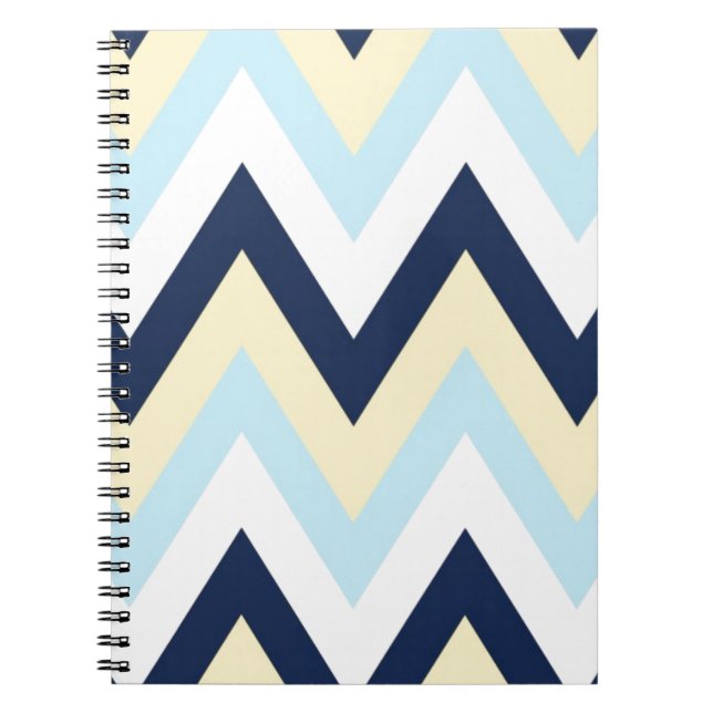 Yellow Blue & Navy Chevron Spiral Notebook (Front)