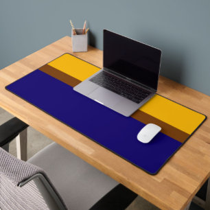 Yellow Blue Plain Colour Block Design  Desk Mat